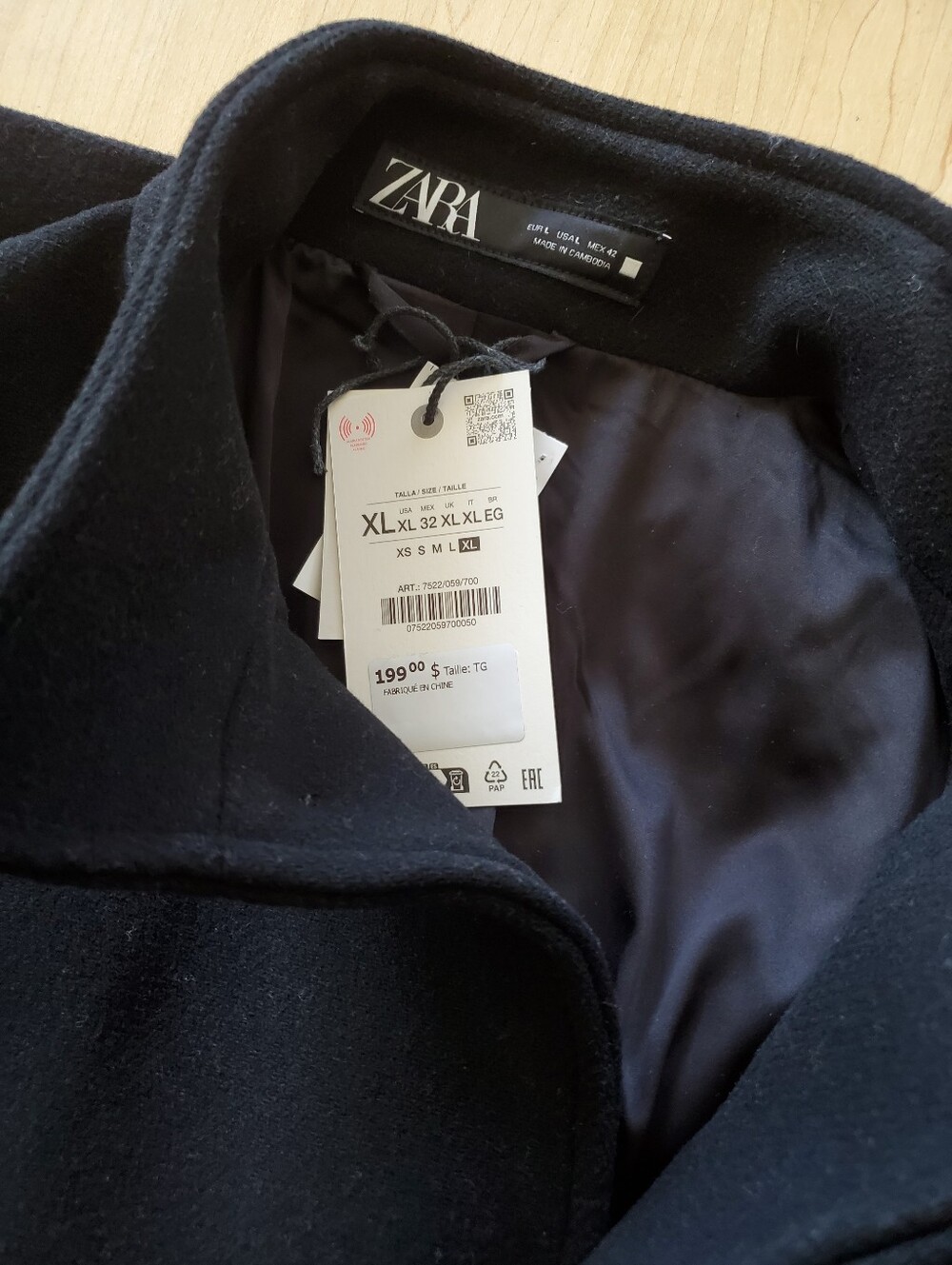 Brand New ZARA Wool Pea Coat